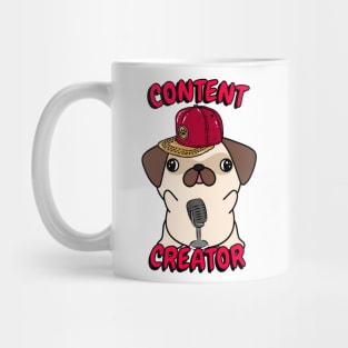 Cute pug dog is a content creator Mug